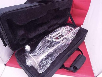 Playtech C Trompete versilbertes Instrument mit Koffer