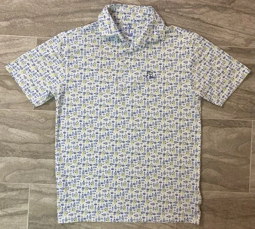 RHOBACK MARGARITA MENS POLO PERFORMANCE SHIRT GOLF SIZE SMALL ALL OVER PRINT AOP