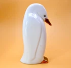 Hollohaza Porcelain Penguin Figurine Ornament - Handpainted Hungary - 14cm - VGC