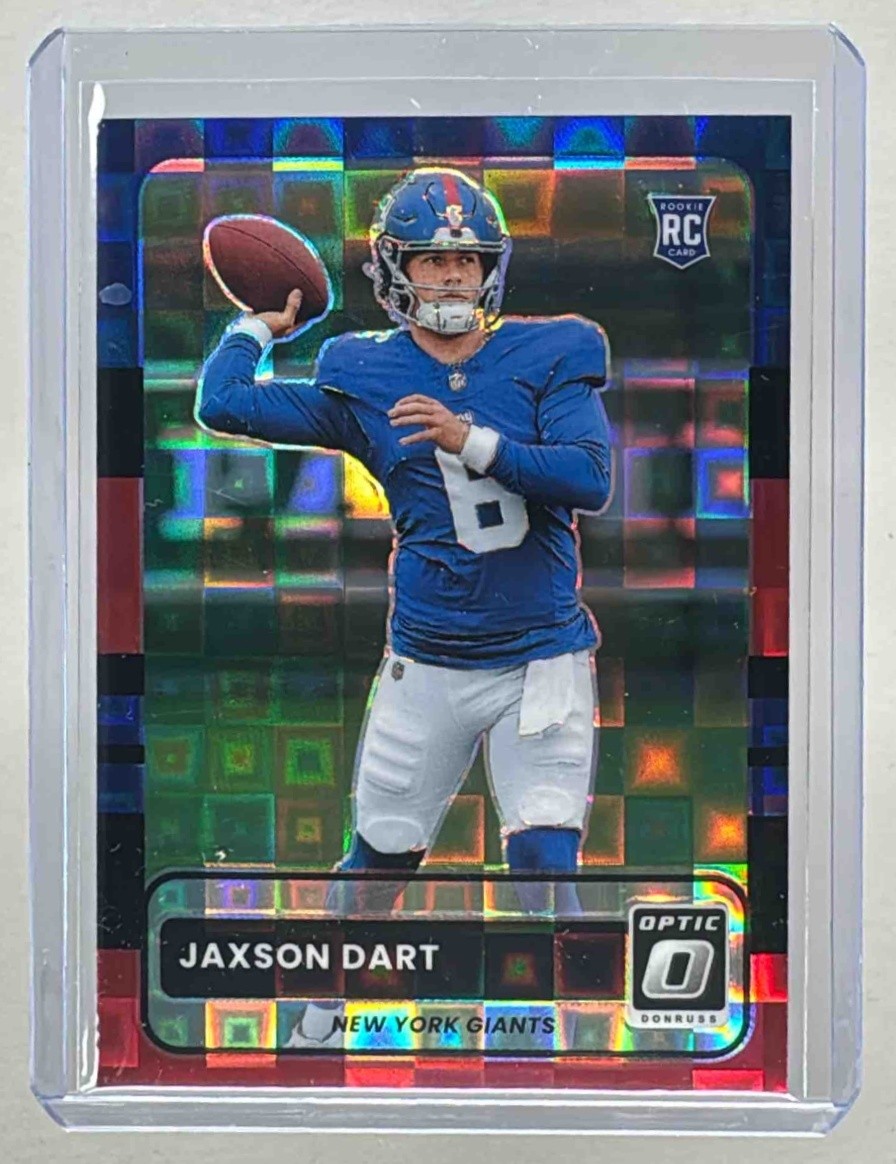 Jaxson Dart 2025 Panini Donruss Optic Black Pandora Prizm Passing Grade RC /149