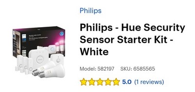 Philips - Hue Security Sensor Starter Kit -White