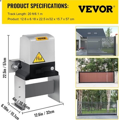 Vevor with 2 Remote Controls, Gate Operator Hardware Kit for Security, Move S...