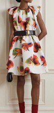 Alexander McQueen Dress Floral Puff Sleeve Sz 38/4-6 $2890