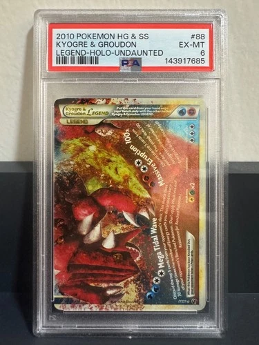 Kyogre & Groudon LEGEND 88/90 HGSS Undaunted Holo 2010 Pokemon PSA 6