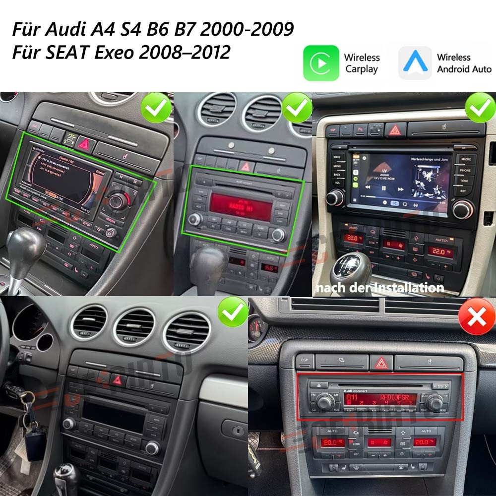 Autoradio Android per Audi A4 2000-2009 con GPS e Carplay foto 2