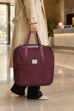 Burgundy Folding Garment Travel Bag