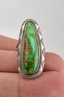 Vtg W. Johnson Navajo Sterling Silver High Grade Royston Turquoise Stamped Ring