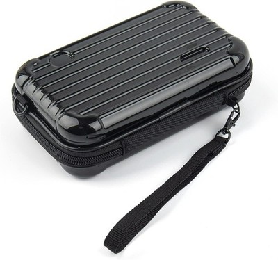 Black Hard Shell Cosmetics Case Carrying Bag for Toiletry, Mini Cross Body Su...