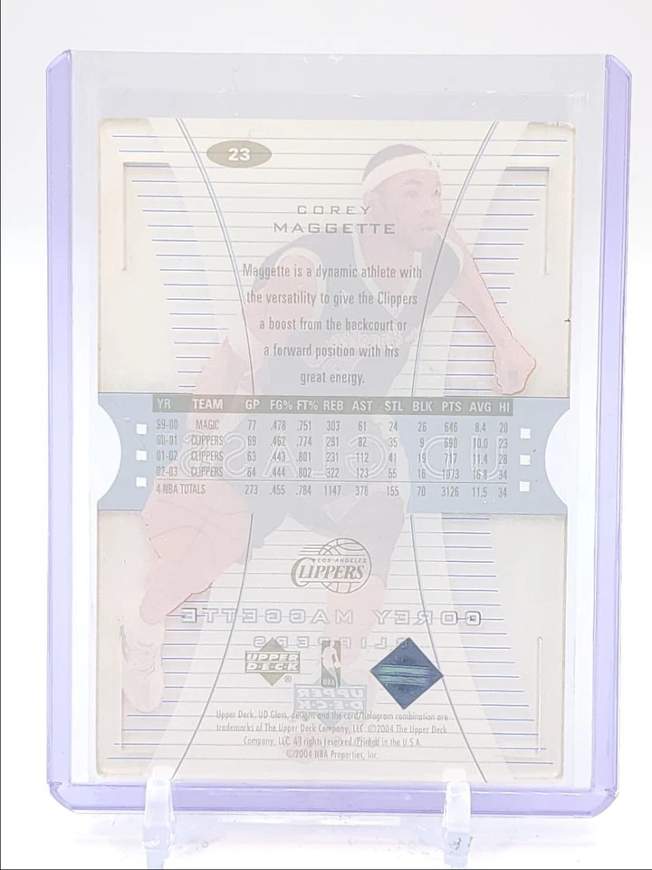 COREY MAGGETTE 2003-04 UPPER DECK UD GLASS SP DIE CUT CLIPPERS Q3562 - Image 2 of 2