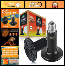 150W Ceramic Heat Emitter Bulbs for Reptiles, Amphibians, Chickens, Pets 2-Pack