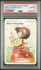 2019 POKEMON SUN & MOON TEAM UP #174 FULL ART/ERIKA'S HOSPITALITY PSA 10