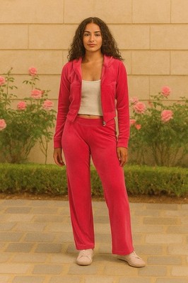 Juicy Couture Vixen Pink Velour Track Suit Tracksuit Set NWT $199
