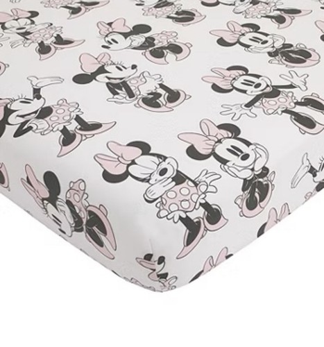 Disney bambina 6 pezzi Set lenzuola culla rosa 36x45 pollici Minnie Mouse decorazione asilo nido - Foto 6 di 7