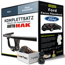 Für FORD Focus Fliessheck III Anhängerkupplung starr +eSatz 7pol uni 10-20 NEU