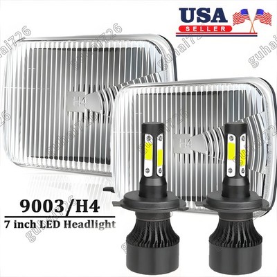 7X6 5X7 Inch Square LED Headlight H4 For Chevy Chevette 1979-1987 H6054 H6014