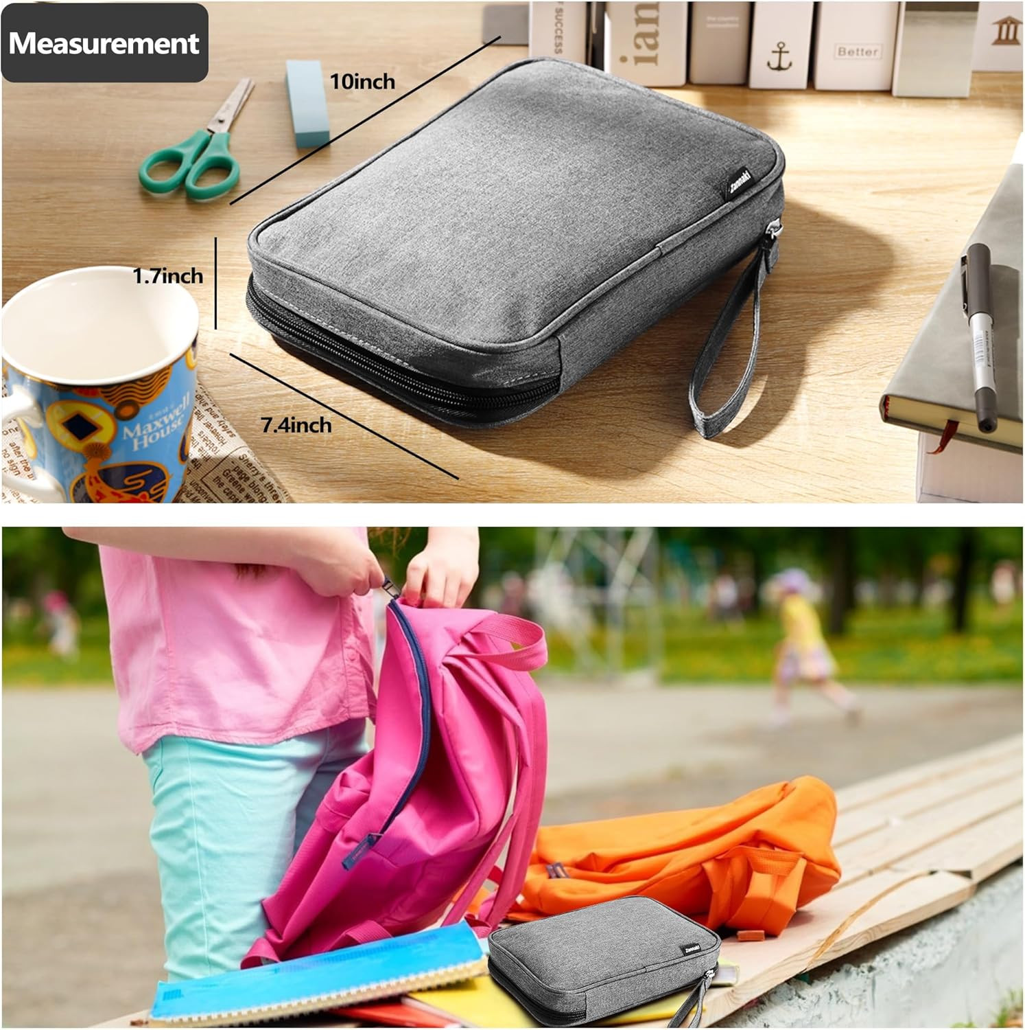 Big Capacity Storage Pouch Marker Pen Pencil Case Simple Stationery Bag Box Art 