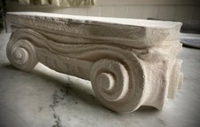 Greek Ionic Column Capital Sculpture, architecture Decor. Signed