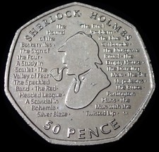 UK 50 Pence 2019 Elizabeth II Sherlock Holmes Coin WCA B463