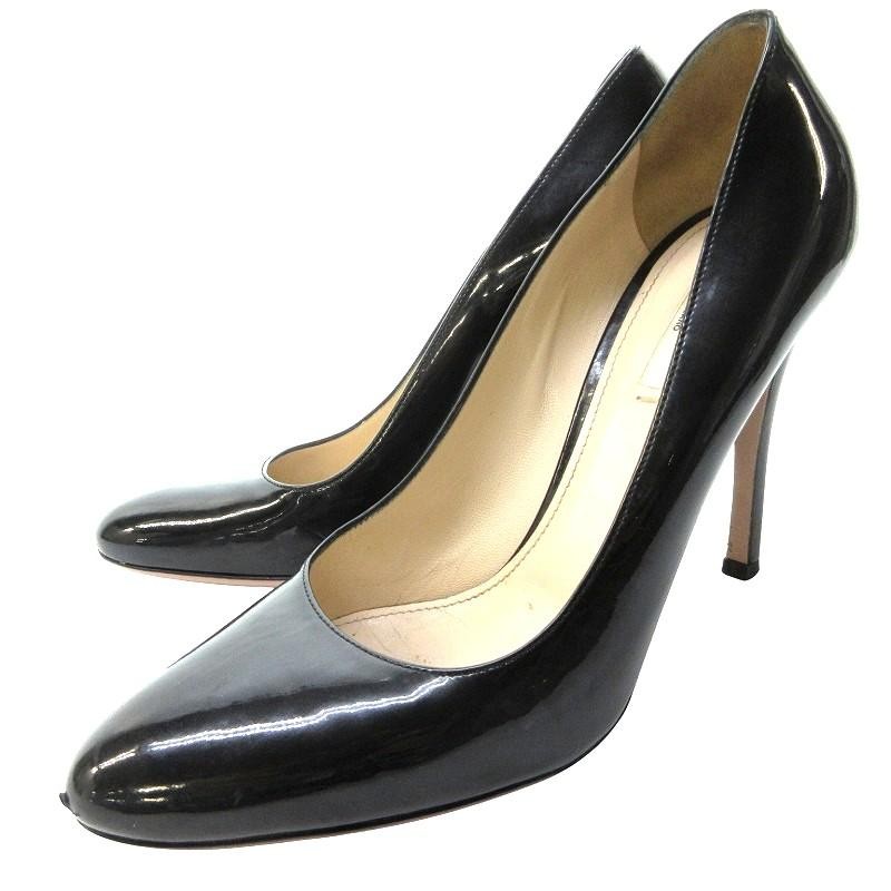 PRADA Pumps Heel Patent Leather Black EU 38.5 From Japan