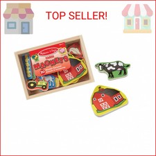 Melissa Doug 20 Wooden Farm Magnets in a Box