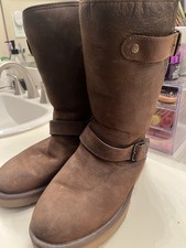 UGG Australia Brown Leather Mid-Calf Buckle S...