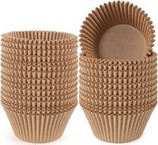 Caperci 300pcs Jumbo Muffin Cupcake Liners Natural Paper Large Baking Cups