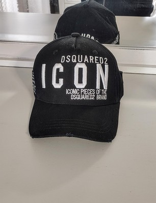 ICON DSQUARED2  Black/White Baseball Cap Men/Women Pre-owned 
