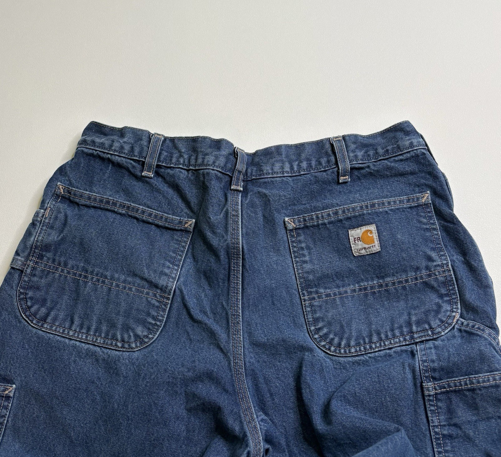 Carhartt FR Flame Resistant Carpenter Blue Demin Work Pants Jeans Mens 36x30 thumbnail 9