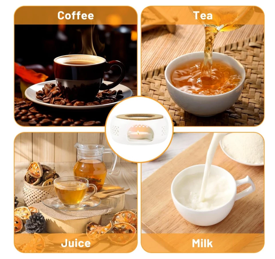 Stövchen für Teekanne, Teewärmer aus Keramik, Hohl Geschnitztes Design, Stövchen - Bild 4 von 4