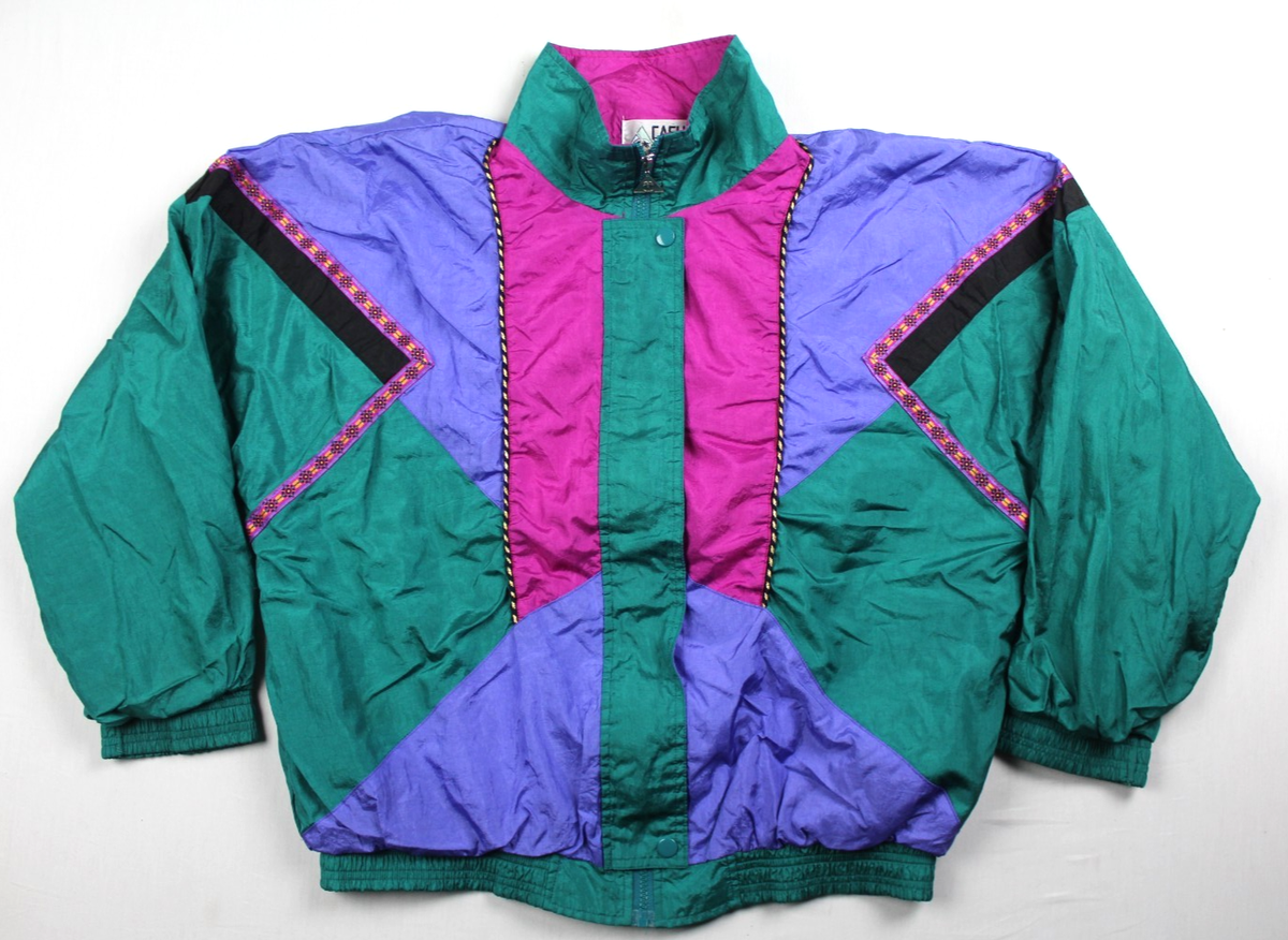 希少 80s old  ビッグロゴ 2トーン トラックジャケット Vintage 80's-90's Casual Isle Colorblock Full Zip Windbreaker