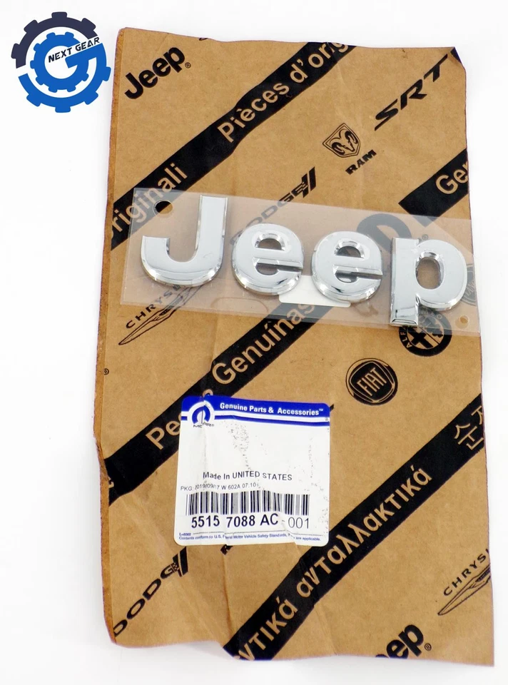 Новый оригинальный производитель Mopar «JEEP» капот табличка 2006-18 Wrangler Grand Cherokee 55157088AC - Изображение 4 из 4