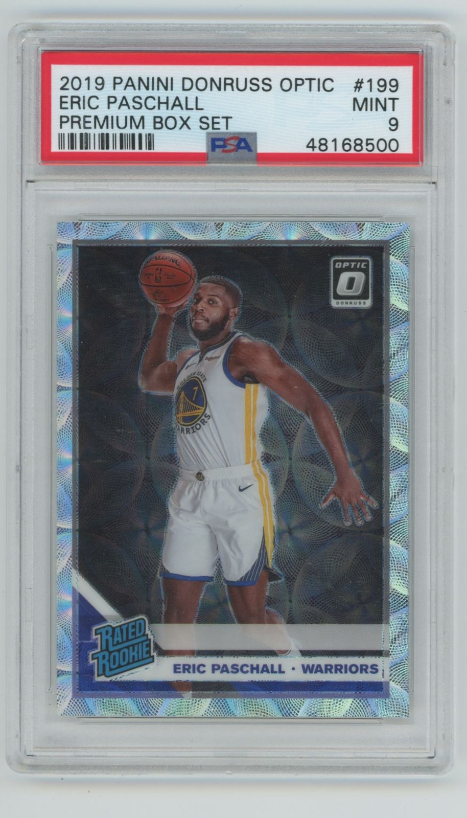 Eric Paschall 2019-20 Donruss Optic Premium Box Set RC /249 PSA 9 #199 Golden