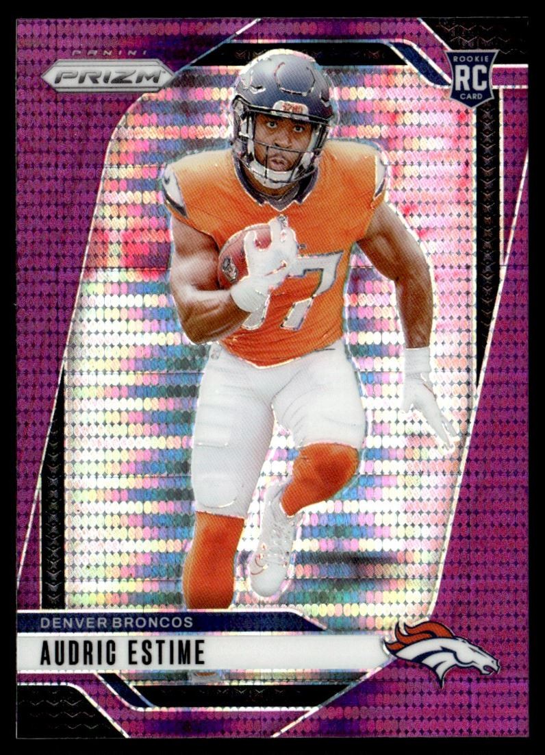 2024 Prizm Purple Pulsar Prizms Audric Estime Rookie Denver Broncos #306