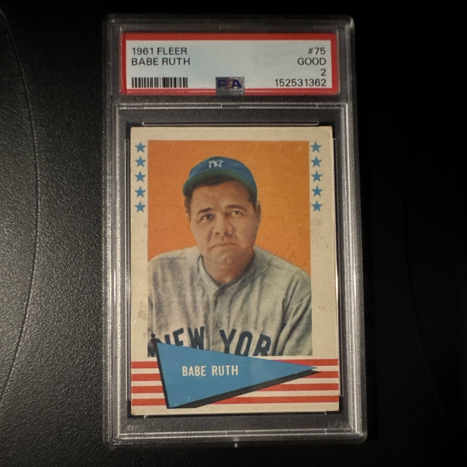Fleer 1961 Baseball Greats Babe Ruth #75 New York Yankees PSA 2 Graded