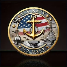 Navy 250 Anniversary Challenge Coin Military Collectable Armed Forces