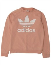 Adidas Damen Grafik Sweatshirt Pullover UK 14 Medium Pink BV01