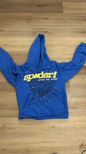 authentic Spyder Boys Blue Pullover Hoodie Long Sleeve Spider Web Graphic