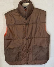 RARE Sundance Catalog McFly Vtg 70s PUFFER VEST PARK CITY UT Mens Medium Orange