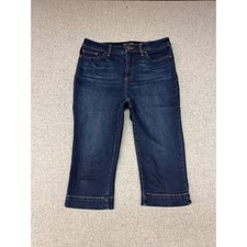 Chico's Skinny Capri Jeans Size 8R 1R Dark Wash Blue Stretch Denim Cropped Pants