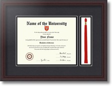 ArtToFrames Diploma Frame with Black and Gold Mat, Tassel Opening