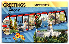 Postcard Modesto California Greetings Sites to See Large Letter