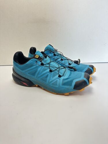 Salomon SpeedCross 5 GTX Trail Running Shoes Men's 14 Blue Orange - Afbeelding 1 van 12