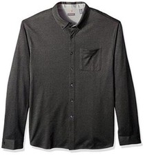 NEW MENS VAN HEUSEN TRAVLER KNIT LONG SLEEVE NATURAL STRETCH NICKEL GREY SIZE L
