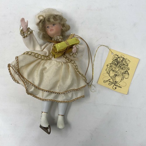 Kurt Adler Jocelyn Mostrom Victorian Porcelain Ice Skate Doll Signed Ornament