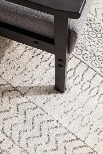 HARPER Floor Area Carpeted Rug Transitional Runner Silver & Off White 300X80CM - Picture 8 of 8