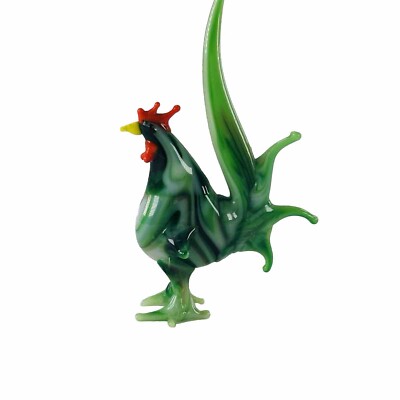 Lampwork Glas Hahn Hahn Vogel Figur H4 cm Mid Century