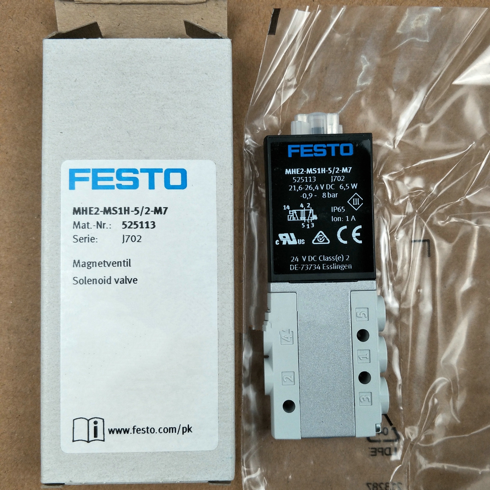 1PC New Festo MHE2-MS1H-5/2-M7 525113 Solenoid Valve Expedited Shpping