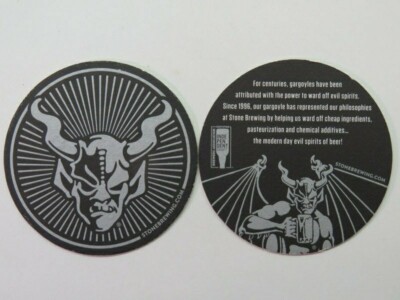 Beer Coaster ~ STONE Brewing Co ~ Gargoyle Design Philosophy ~ Escondido, CALI