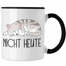 Trendation - Katze Mittelfinger Tasse Geschenk Muffel Nicht Heute Kaffee-Becher