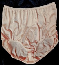 Vtg Underscore SZ9 100 Nylon Cotton Gusset Sissy Granny Panties Nude